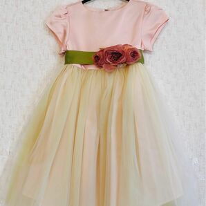 子供ドレス110サイズ フォーマル 発表会 女の子 Princess キッズ お花のドレス