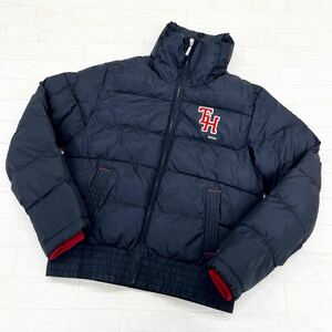 1343◎ TOMMY HILFIGER DENIM トミーヒルフィガー 中綿 ジャケット アウター フルジップ 長袖 ダークグレー レディースM