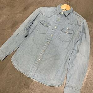 YY ▼ 都会のカジュアルウェア '日本製' MAISON KITSUNE メゾンキツネ スナップボタン コットン100% ウエスタン デニムシャツ size:S 