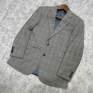 N @ 日本製 '高級感溢れる' Aquascutum アクアスキュータ厶 高品質 カシミヤ混 WOOL グレンチェック柄 テーラードジャケット 96AB5 紳士服