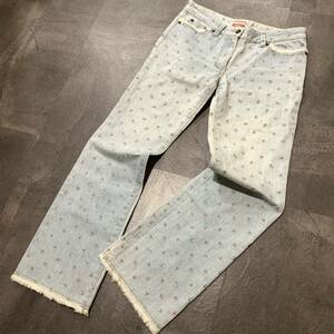 H ☆ 人気モデル!! '国内正規品' Paul Smith JEANS ポールスミス 花柄 フリンジデザイン ブーツカット デニムパンツ ジーンズ 42 ボトムス