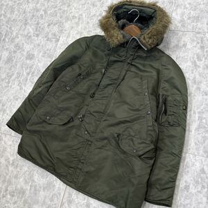 1円~ ＊ 米国製 '希少 90's ビンテージ' ALPHA INDUSTRIES アルファ インダストリーズ N-3B 中綿 フライトジャケット M メンズ USA製 古着