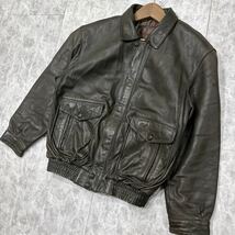 KK ＊ 極上LEATHER使用 '漢の逸品' SUB URABN サブアーバン 本革 羊革 A-2 レザー フライトジャケット sizeLL メンズ アウター 古着_画像1