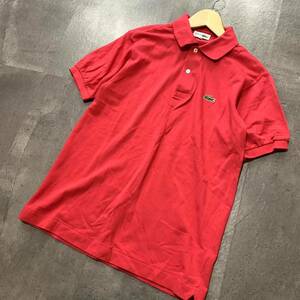 B ☆良品/ 人気モデル!! '洗練されたデザイン' CHEMISE LACOSTE ラコステ 半袖 コットン100% ポロシャツ ミニワニワッペン size:3 トップス