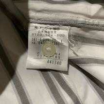 D☆良品/ 人気モデル!! '日本製' CK Calvin Klein カルバンクライン 半袖 コットン100% ストライプ柄 ボタンシャツ size:L トップス 紳士服_画像6