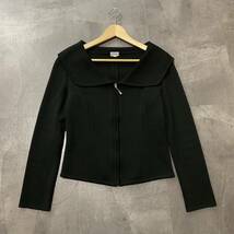 E ☆美品/ 高級エレガント服 '日本製' FOXEY BOUTIQUE フォクシー 羽織り ジップアップ WOOL100%ニットジャケット size:40 レディース 上着_画像2