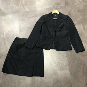 C ☆ 高級感溢れる!! 'イタリア製' JIL SANDER NAVY ジルサンダー 上下 セットアップ スーツ ジャケット & ラップスカート 34/36 婦人服