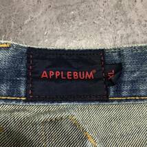 F ▼ 大きいサイズ!! '日本製' APPLEBUM アップルバム ボタンフライ ウォッシュ加工 ストレート デニムパンツ / ジーンズ size:XL ボトムス_画像7