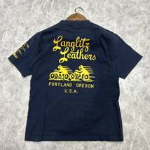 KK@ カナダ製 '希少 ビンテージ' LANGLITZ LEATHERS ラングリッツレザーズ 半袖 COTTON Tシャツ / カットソー トップス 古着 90's 80's_画像3