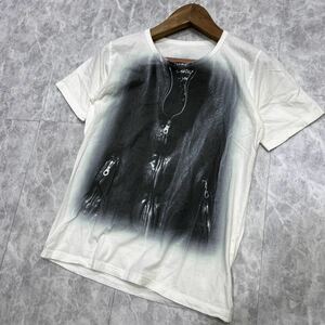 L @ 良品 / 日本製 '洗礼されたデザイン' ISAMU KATAYAMA BACKLASH イサムカタヤマ バックラッシュ 半袖 転写プリント Tシャツ M トップス
