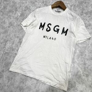 K @ イタリア製 '高級ラグジュアリー服' MSGM エムエスジーエム 半袖 COTTON クルーネック Tシャツ / カットソー S 紳士服 トップス 古着