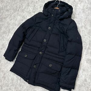 QQ ＊ 良品 15AW '保温性抜群' TOMMY HILFIGER トミーヒルフィガー 中綿 フード付き ダウンジャケット sizeS メンズ 紳士服 アウター 