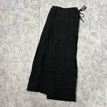 CC ＊ 日本製 '人気 シルエット' agnes b. アニエスベー 高品質 リネン マキシ丈 ロング ラップ スカート size2 レディース 婦人服_画像4
