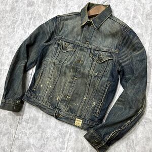 ZZ ＊ 古着 '洗練されたデザイン' Abercrombie&Fitch アバクロンビー&フィッチ 00257 ペンキ USED加工 3rd デニムジャケット Gジャン M