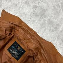 KK ＊ 古着 日本製 '極上LEATHER使用' OLYMPIC LEATHER WEAR オリンピックレザーウェア 本革 牛革 レザー ジャケット LL メンズ アウター_画像8