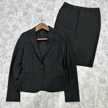 YY @ 美品 / 日本製 '洗礼されたデザイン' Theory セオリー WOOL混 スカート スーツ 上下 セットアップ size2 レディース 婦人服 BLACK_画像1