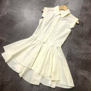 A☆ 高級ラグジュアリー服 '日本製' DAISY LIN for FOXEY フォクシー ラインストーン釦 ノースリーブ ブラウス シャツワンピース 38 婦人服
