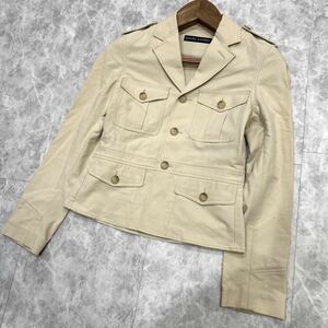 BB@ 国内正規品 '人気モデル' Ralph Lauren ラルフローレン STRETCH素材 シャツ ジャケット size7 レディース 上着 アウター 古着 ベージュ