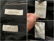 L ☆美品/ 洗練されたデザイン!! '2点セット' Calvin Klein カルバンクライン 上下 セットアップ ストレッチ スーツ 紳士服 size:34 BLK 黒_画像10