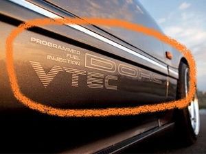 DOHC VTEC ドアデカール サイドステッカー 1台分/2枚セット 純正サイズ シルバー シビック CR-X インテグラ　プレリュード EF8 EF9 DA6 BB1