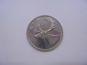【外国銭】カナダ 25セント ニッケル貨 1977年 古銭 硬貨 コイン ①
