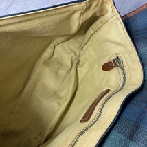 Polo Ralph Lauren Shoulder Bag Green Check Pattern Leather Bag ショルダーバッグ グリーン チェック柄 レザーバッグ_画像8