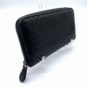 BOTTEGA VENETA Round Zip Long Wallet Intrecciato Black ラウンドファスナー 長財布 イントレチャート ブラックの画像3