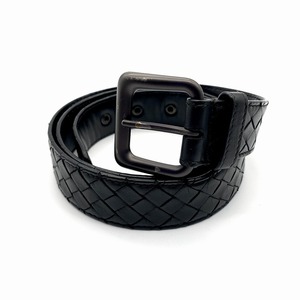 BOTTEGA VENETA Intrecciato Belt Black Leather イントレチャート ベルト ブラック レザー