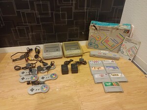 nn0202 088 Nintendo 任天堂 スーパーファミコン 2台 一式 まとめ売り セット 中古 現状品 ジャンク スーファミ SFC ソフト付