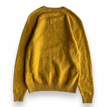 美品 UNIQLO ユニクロ ウール 100% プレミアム ラム クルーネック セーター トップス ニット ハイゲージ メンズ M マスタード イエロー_画像6