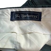 90s BURBERRYS バーバリーズ 旧タグ 2タック ウール スラックス トラウザー パンツ 薄手 ボトム スーツ VINTAGE 古着 82 オリーブ系_画像4