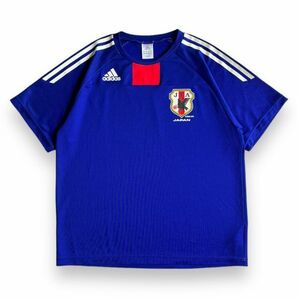 2010年 サッカー 日本代表 adidas アディダス P67411 半袖 レプリカ ユニフォーム ゲームシャツ Tシャツ トップス 応援 グッズ L ブルーの画像1