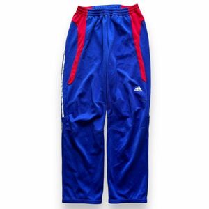 日本製 adidas アディダス JD1005 トラック パンツ ジャージ サッカー フットサル サイドライン デザイン トレーニング O ブルー 青