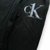 国内正規 Calvin Klein CK カルバンクライン 裏パイル 刺繍 ロゴ コットン スウェット ジョガー パンツ ボトム メンズ 古着 M ブラック 黒_画像5