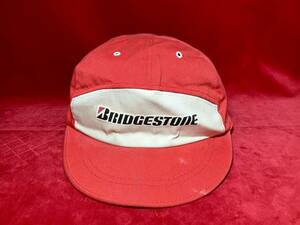  Vintage Bridgestone Work колпак работа шапочка красный текущее состояние товар шляпа рабочая одежда б/у одежда Work American Casual Showa Retro BRIDGESTONE