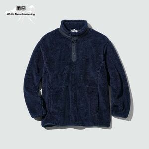 ★UNIQLO×White Mountaineering★ユニクロ×ホワイトマウンテニアリング★フリースオーバーサイズプルオーバー★ネイビー★紺★XLサイズ★