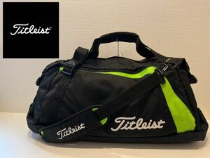 ★Titleist★タイトリスト★2way★ボストンバッグ★ゴルフバッグ★ショルダーストラップ付き★ブラック×グリーン★黒×黄緑★AJBB361★