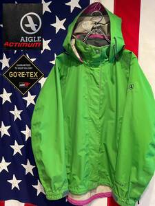 ★AIGLE★GORE-TEX★マウンテンパーカー★ナイロン★ジャケット★フード★グリーン★緑★Mサイズ★エーグル★ゴアテックス★8604-91450★