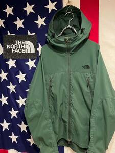 ★THE NORTH FACE★ゴールドウイン★YKK★マウンテンパーカー★刺繍ロゴ★ナイロン★ジャケット★フード★グリーン★緑★Mサイズ★ON19706