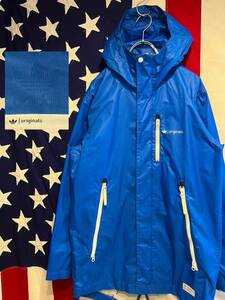 ★adidas originals★M-RAIN COAT★レインコート★BULE COLLECTION★フード★ロング★ブルー★青★Mサイズ★アディダスオリジナルス★