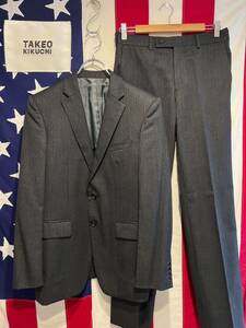 *TAKEO KIKUCHI* Takeo Kikuchi * single suit top and bottom set * setup * jacket * pants * pinstripe * gray *2*M size corresponding 