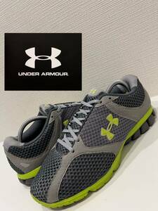 ★UNDER ARMOUR★アンダーアーマー★ランニングシューズ★ローカットスニーカー★スポーツ★グレー×ライムグリーン★US9.5★27.5cm