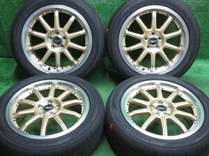 中古 ホイールタイヤ 4本 215/50R17 2022年製 8分山 【美品】 BLEST バーンズテック S10-DP ラジアル タイヤ YH ADVAN ｄB　V552