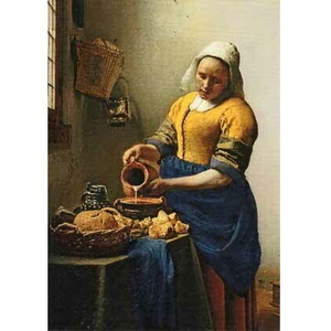 ミルクをそそぐ女 （ 牛乳を注ぐ女 ） ヨハネス フェルメール ポストカード スイス 製 グリーティングカード 絵はがき パタミン