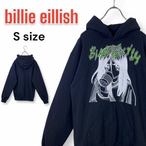 【レア】BILLIE EILISH ビリーアイリッシュ アニメ ブラフィック スウェット パーカー Sサイズ 黒 ブラック 公式グッズ