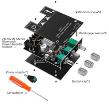 PCBシャーシ付 ZK-502MT Bluetooth パワーアンプ基板 最大50W+50W DC12V/8Ω DC24V/4Ω_画像1