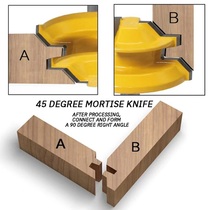 木工 溝ルータービット トリマー 軸シャンク6.35mm 1/4" 切削最外形34.9mm カッター エンドミル フライス コーナー45°合わせカット_画像3