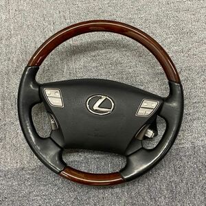 レクサス LEXUS LS600 バージョンU 型式 DAA-UVF45 H21 パーツ 部品 前期 ウッドコンビ ウォールナット ノーマルタイプ ハンドル 車 car