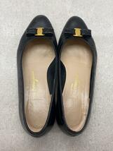 Salvatore Ferragamo◆フラットパンプス/UK6/BLK/レザー/63469_画像3