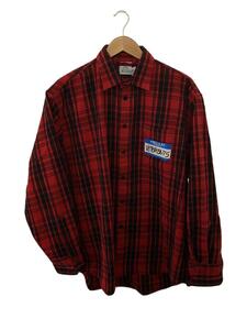 VETEMENTS◆22SS MY NAME IS VETEMENTS FLANNEL SHIRT/長袖シャツ/XS/コットン/RED